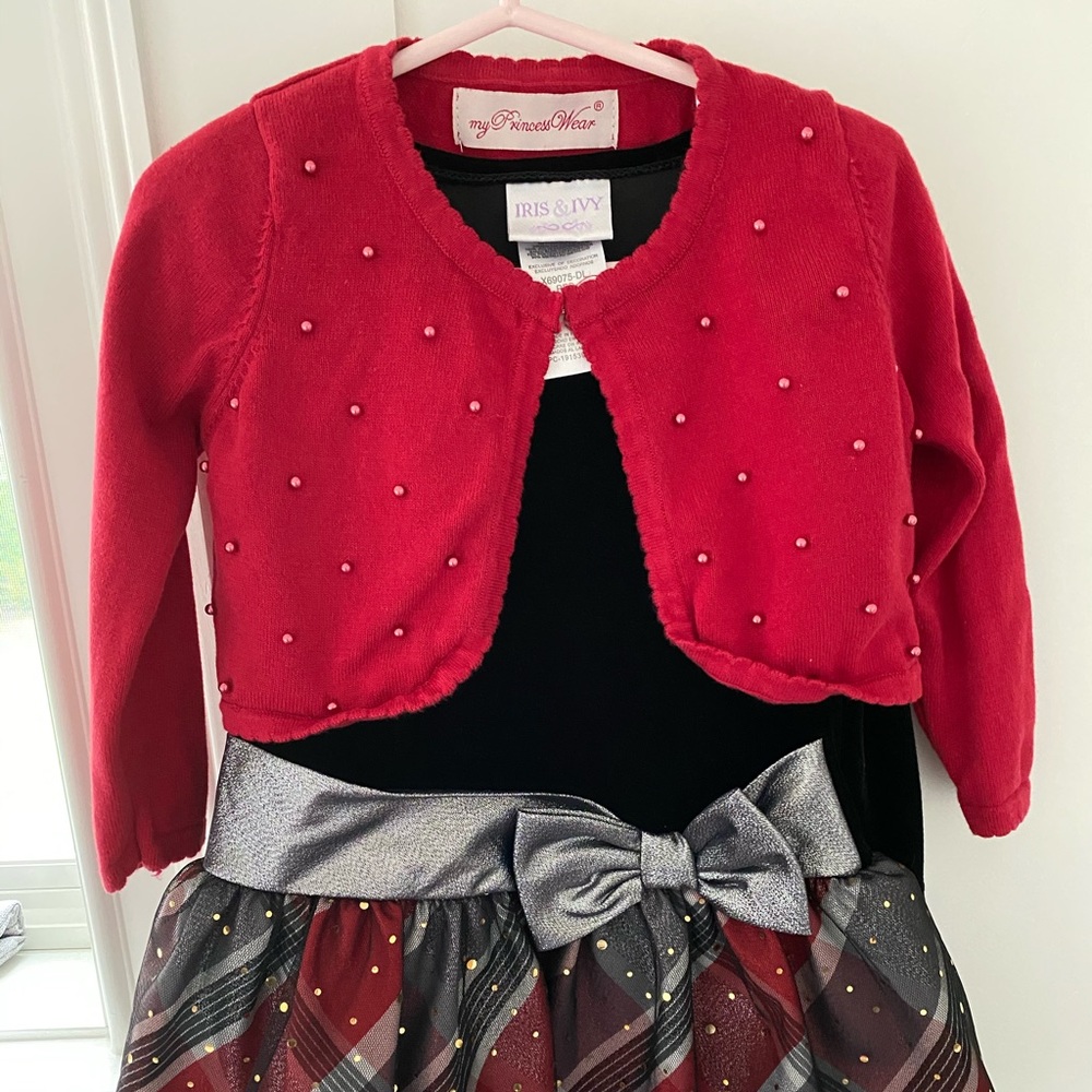 🎄 Holiday Dress with Cardigan